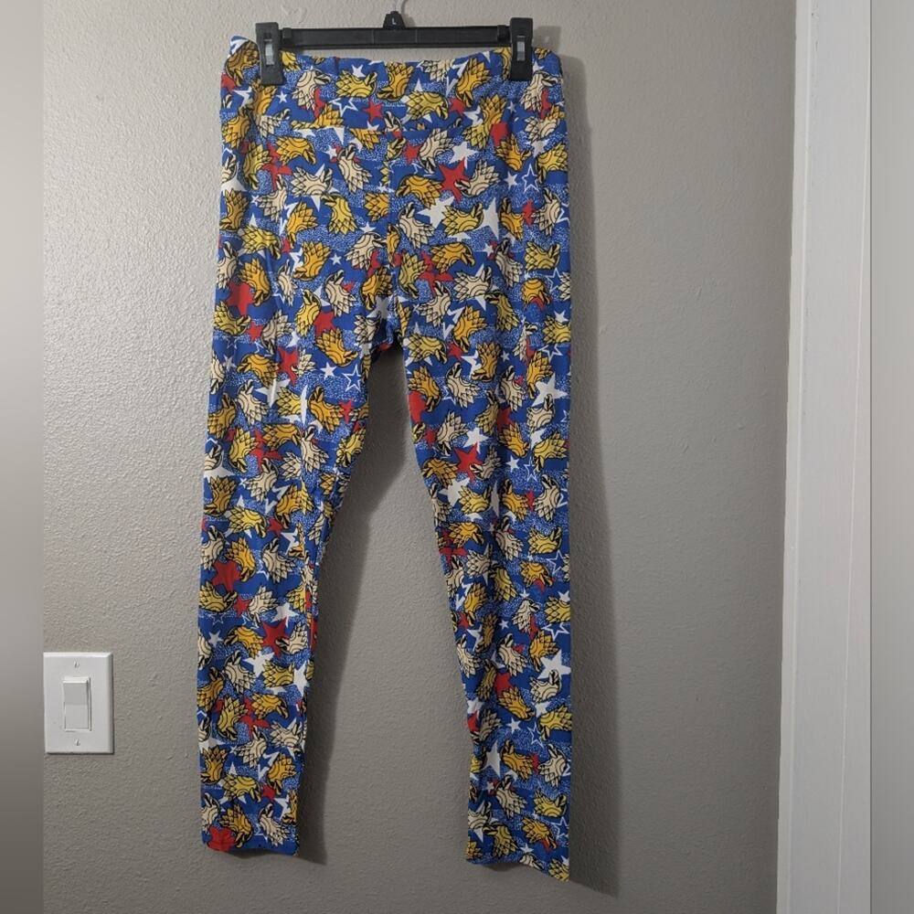LuLaRoe Women Leggings with America Red White And Blue Leggings Print